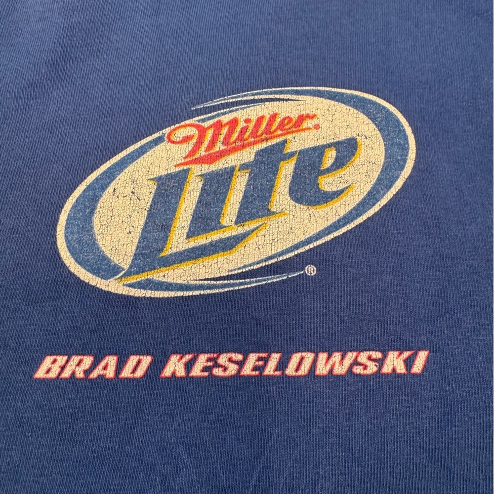 Vintage Brad Keselowski #2 NASCAR t-shirt Blue Size Large 100% Cotton - Picture 3 of 8